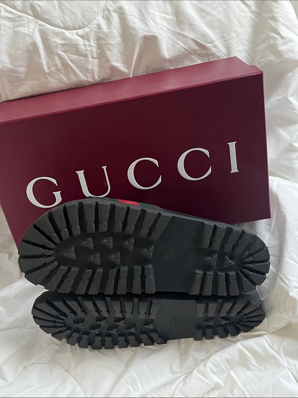 Gucci Black Slides with Red and Green Stripes Size 12 - Picture 6 of 11